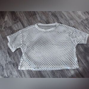 Shein White Mesh Swim Coverup